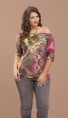 Blusa de chifon estampada c detalhe nas costas